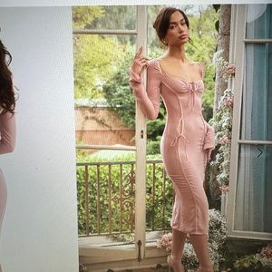 House of CB, Blush Crystal cutout Midi Dress, size L